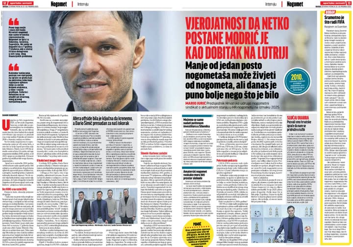 Veliki Božićni intervju predsjednika HUNS-a Marija Jurića za Sportske novosti – Hrvatski nogomet bez uljepšavanja!